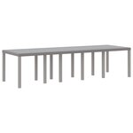Ensemble repas jardin vidaXL 11 pièces avec coussins gris clair Poly Rattan