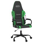 vidaXL Chaise de jeu Noir et vert Similicuir