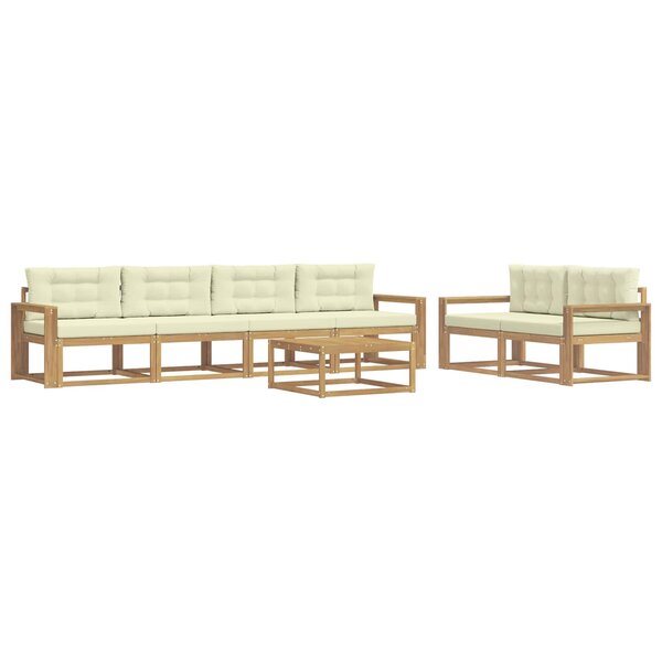vidaXL Ensemble de canapés d'extérieur 6 Pièces Blanc et crème