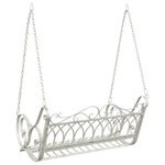 vidaXL Banc Balançoire Acier 109 x 75 x 59 cm Blanc antique