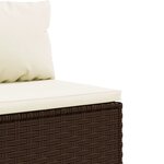 vidaXL Salon de jardin 4 Pièces avec coussins marron résine tressée