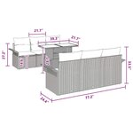 vidaXL Ensemble de canapé de jardin avec coussin 7 Pièces Gris Poly rotin