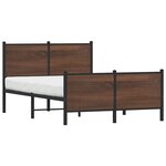 vidaXL Cadre de lit en métal sans matelas chêne marron 120x200 cm