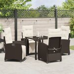 vidaXL Ensemble de jardin 5 pièces Rattan poly brun