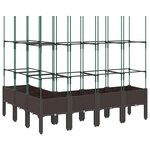 vidaXL Jardinière avec treillis marron 160x120x142 5 cm PP