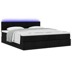 VidaXL Cadre de lit ottoman avec matelas noir 200x200cm tissu