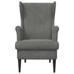vidaXL Fauteuil Gris foncé Velours