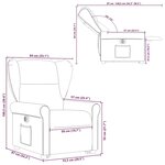 vidaXL Fauteuil inclinable électrique noir tissu