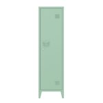 Armoire étagère meuble de rangement 137 x 38 x 38 cm à casier métallique vérouillable vert 03_0008948