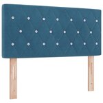 vidaXL Tête de lit LED avec boutons en cristal capitonnés bleu foncé 100 cm velours