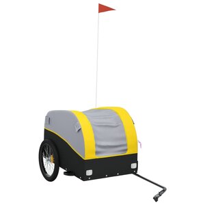 vidaXL Remorque pour vélo noir et jaune 45 kg fer