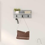 vidaXL Porte-manteau mural avec étagère Gris béton 40 x 10.5 x 18 cm