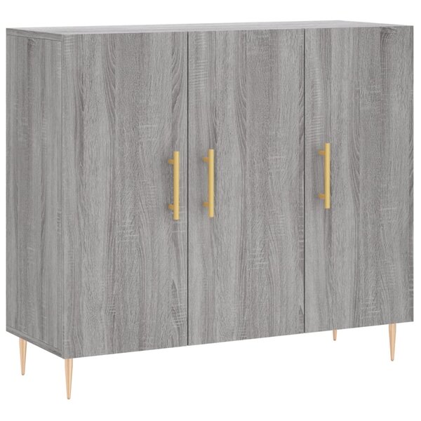 vidaXL Buffet sonoma gris 90x34x80 cm bois d'ingénierie
