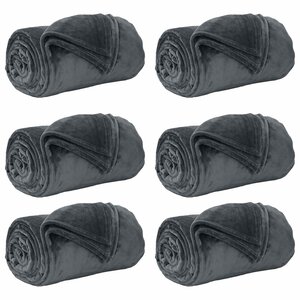 vidaXL Couvertures à jeter 6 Pièces Gris foncé 150 x 200 cm Toison