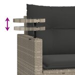 vidaXL Salon de jardin avec coussins 3 Pièces gris clair résine tressée
