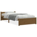 vidaXL Cadre de lit sans matelas marron miel bois massif 75x190 cm