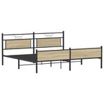 vidaXL Cadre de lit en métal sans matelas chêne sonoma 193x201 cm