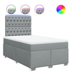 vidaXL Sommier à lattes de lit avec matelas Gris clair 120x200cm Tissu