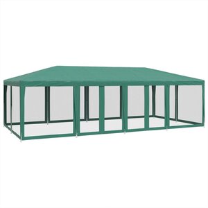 vidaXL Tente de fête avec 12 parois latérales en maille vert 8x4m PEHD
