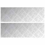 vidaXL Plaques à damier 2 Pièces Argent 60 x 20 cm Aluminium