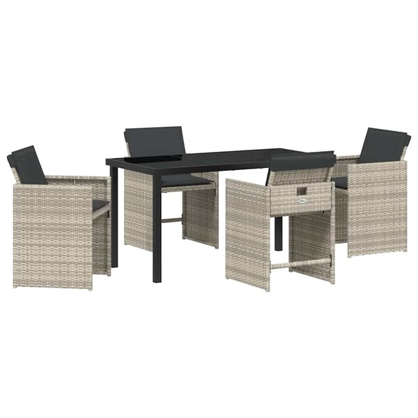 vidaXL Ensemble de salle à manger pour jardin 5 Pièces Gris clair