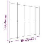 vidaXL Cloison de séparation 5 panneaux Anthracite 250x220 cm Tissu