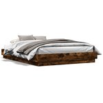 vidaXL Cadre de lit chêne fumé 150x200 cm bois d'ingénierie