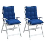 vidaXL Coussins de chaise à dossier bas lot de 2 bleu royal