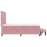 vidaXL Lit à Ressorts avec Matelas & Banc Rose 160x200 cm Velours