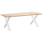 vidaXL Pieds de table à manger en forme de X  2 pièces  blanc  90 x (72-73) cm  acier