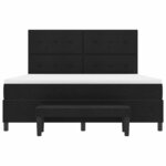 vidaXL Lit à ressorts avec tête de lit Noir 180 x 200 cm tissu