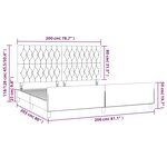 vidaXL Cadre de lit avec tête de lit Gris foncé 200x200 cm Tissu