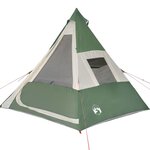 vidaXL Tente de camping tipi 7 personnes vert imperméable