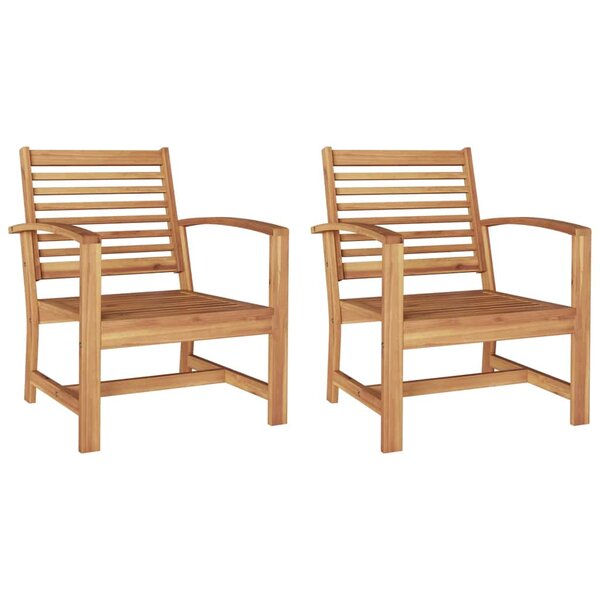 vidaXL Chaises de jardin 2 Pièces Naturel 60 x 65 x 76.5 cm