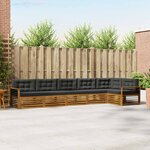 vidaXL Ensemble de canapés d'extérieur 6 Pièces Naturel et Anthracite