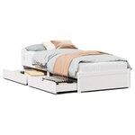 vidaXL Cadre de lit sans matelas blanc 90x200 cm bois de pin massif
