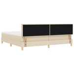 vidaXL Lit boxspring avec matelas Crème 200 x 200 cm tissu