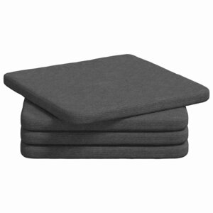 vidaXL Coussins de siège 4 pc Tissu en velours côtelé Gris foncé