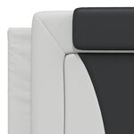 vidaXL Lit avec matelas blanc et noir 180x200 cm similicuir