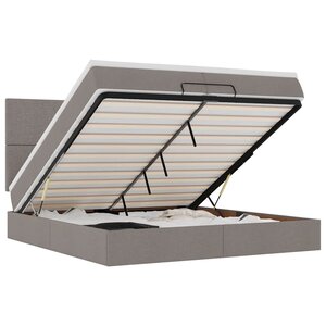 VidaXL Cadre de lit ottoman avec matelas taupe 200x200cm tissu