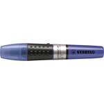 Surligneur luminator niveau visible pointe biseautée bleu foncé x 5 stabilo