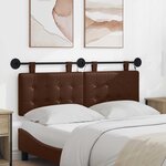 vidaXL Tête de lit suspendue Avec lumière LED Marron Simili cuir