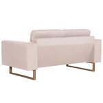 vidaXL Ensemble de canapé 2 Pièces tissu crème