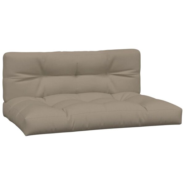 vidaXL Coussins de palette lot de 2 taupe tissu