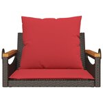 vidaXL Balancelle avec coussins marron 63x62x40 cm résine tressée