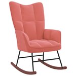 vidaXL Chaise à bascule avec repose-pied Rose Velours
