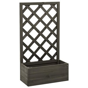 vidaXL Jardinière à treillis de jardin Gris 50x25x90 cm Bois de sapin