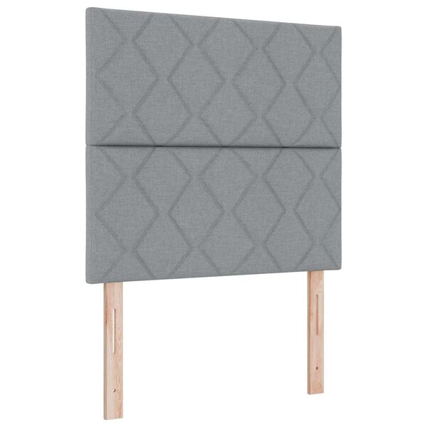 vidaXL Lit à ressorts avec tête de lit Gris clair 90 x 200 cm tissu