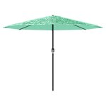 vidaXL Parasol de jardin avec mât en acier vert 324x324x247 cm