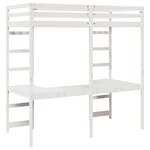vidaXL Cadre de lit mezzanine Blanc 90 x 200 cm Pin massif